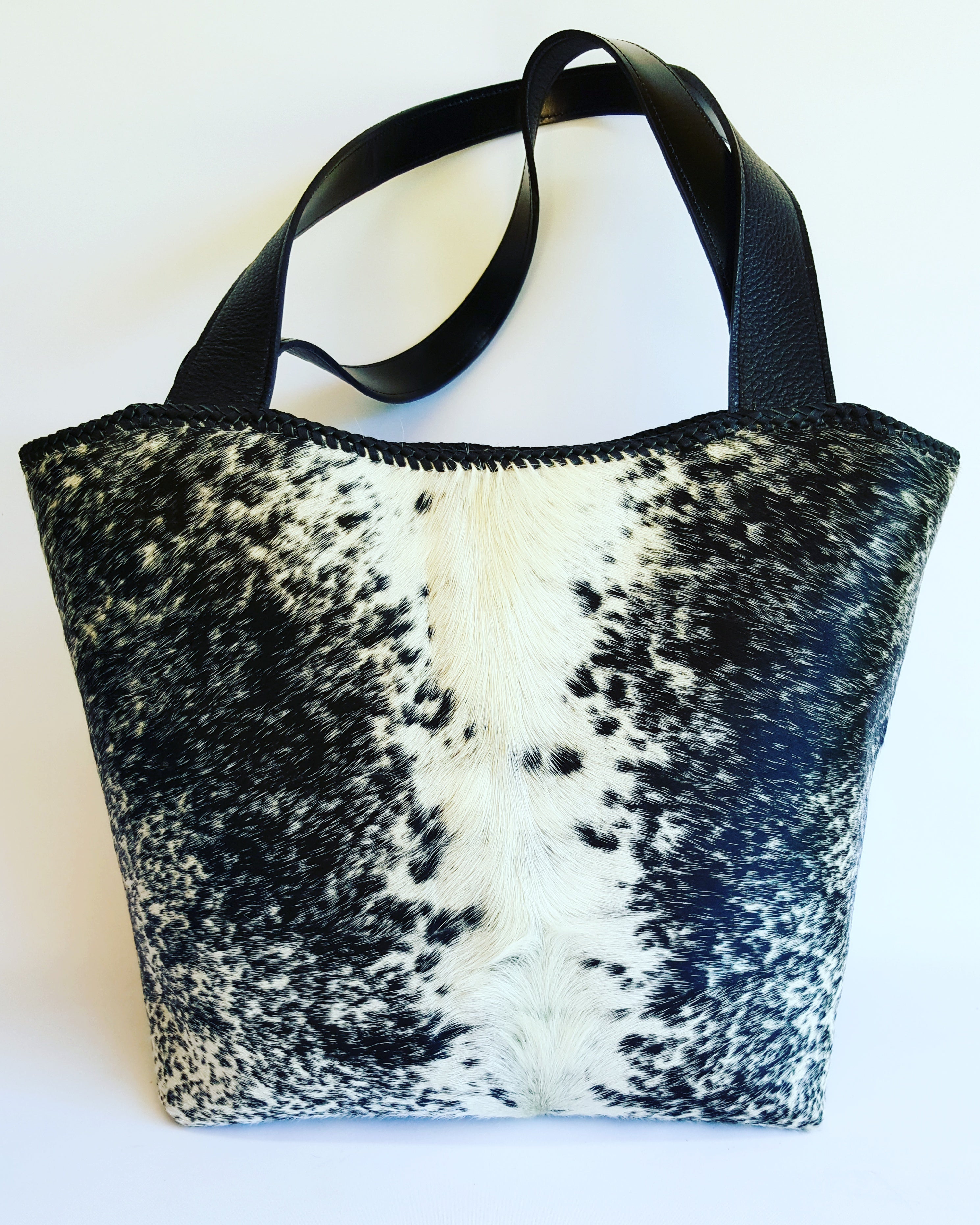 Cow print leather discount bag